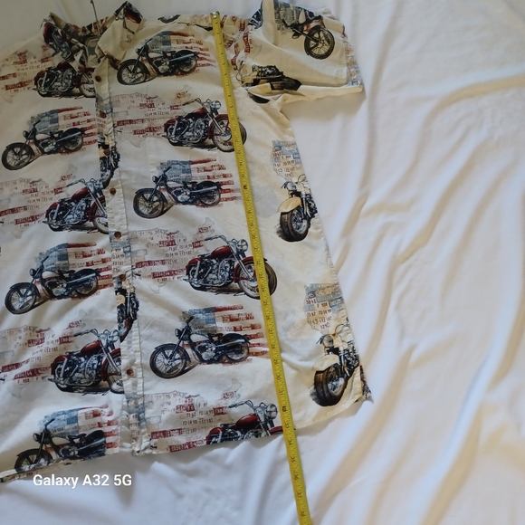 Harbor Bay Cream and Red Casual Button Down Shirt Size 2XLT - Picture 12 of 14